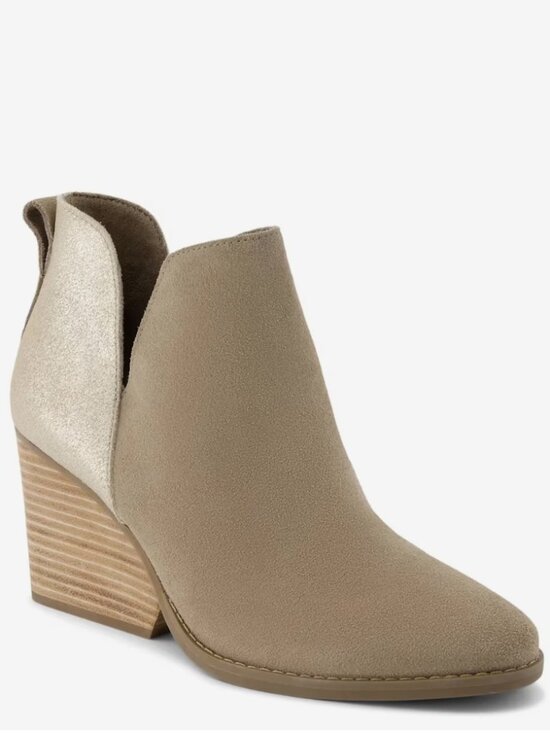 Toms Shoes - Tom's Eliza Suede Sculpted Wedge Booties Size 7